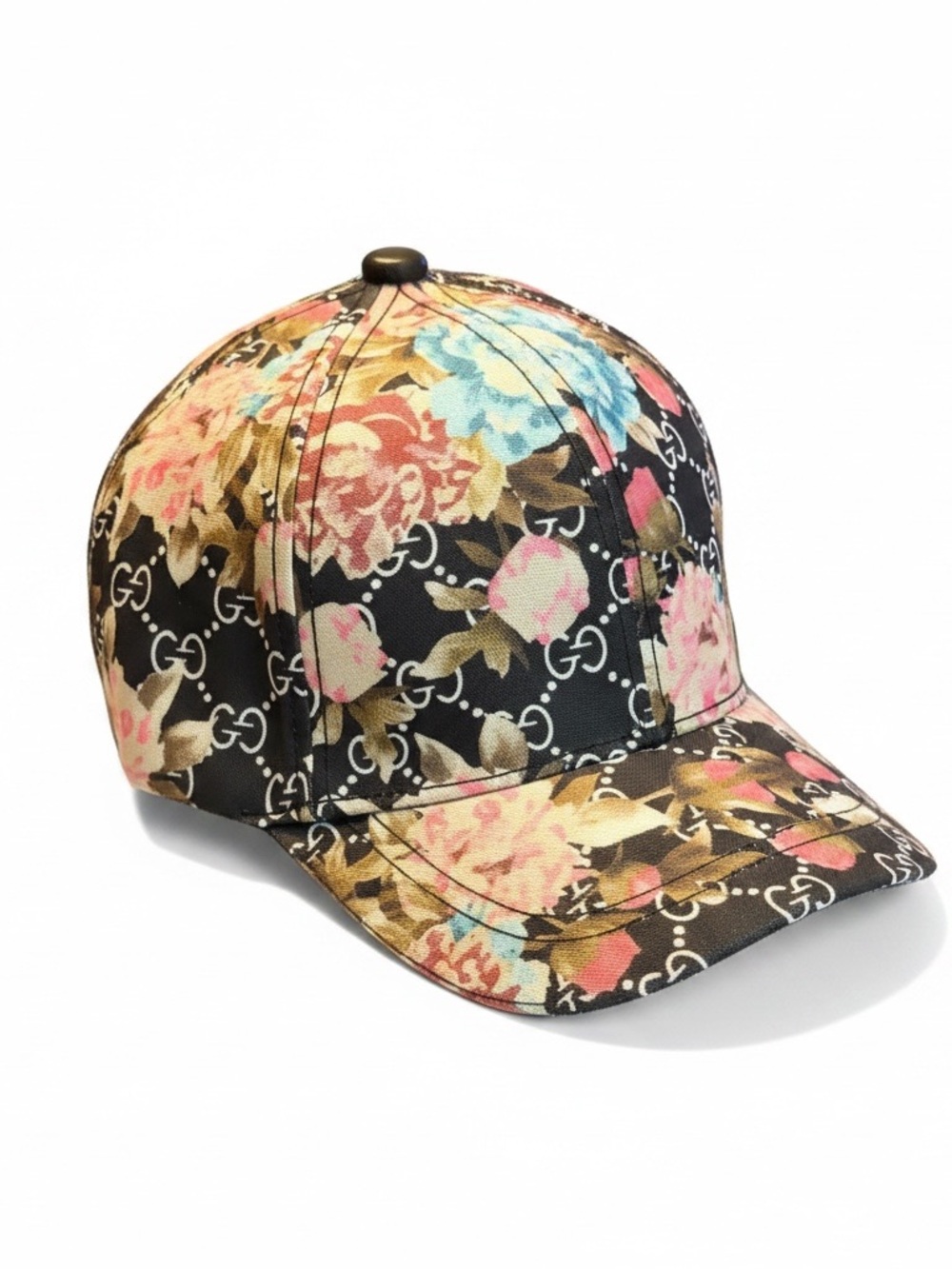 ALL over Blooms floral multi-color baseball cap hat Supreme canvas black NEW